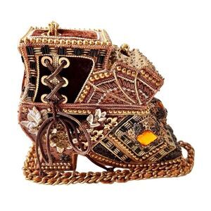 RARE Whimsical Vintage Mary Frances Ornate Hand Beaded Jeweled Boot Handbag